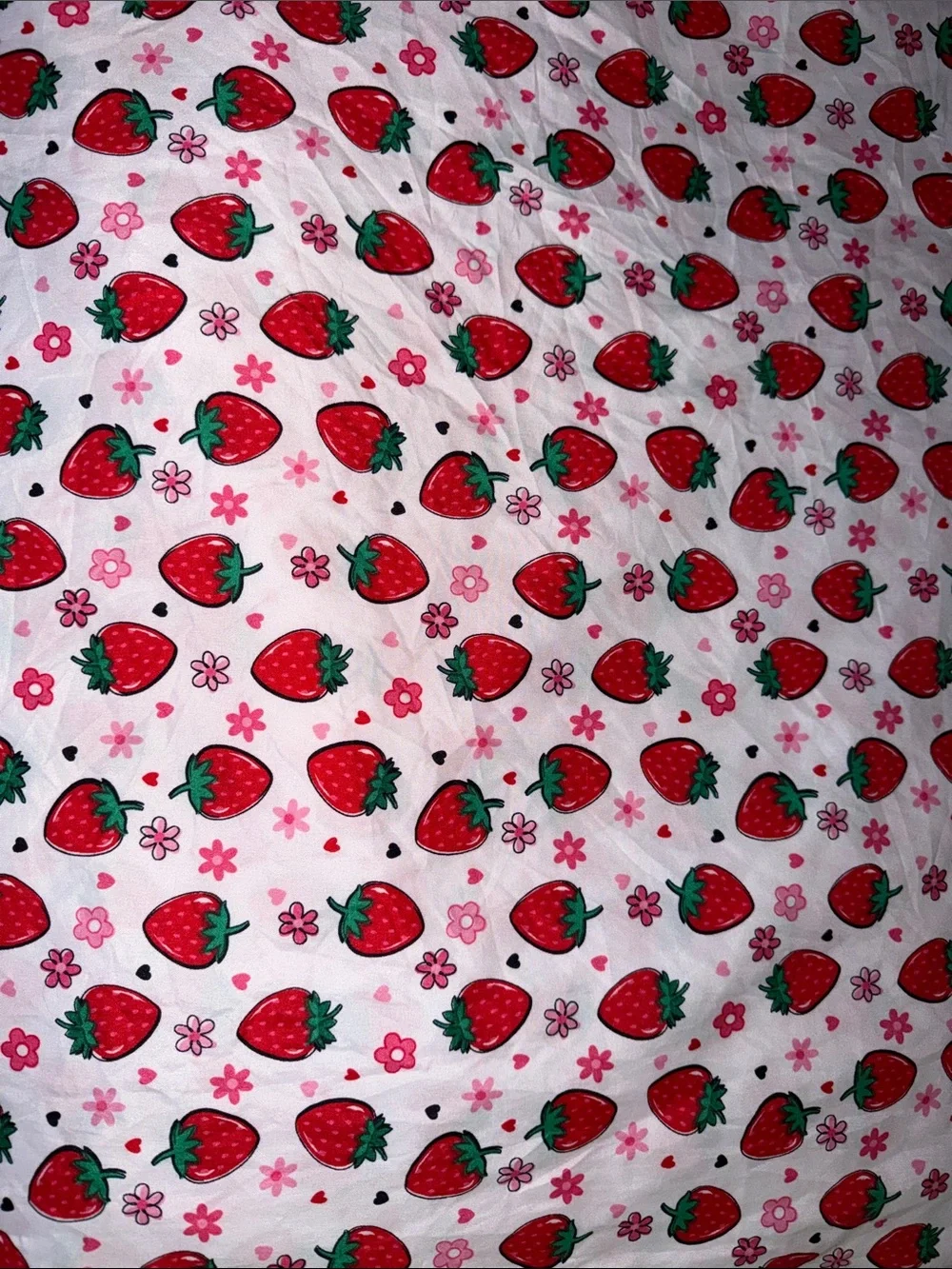 Betsey Johnson Queen Strawberry Print Bedding Sheet